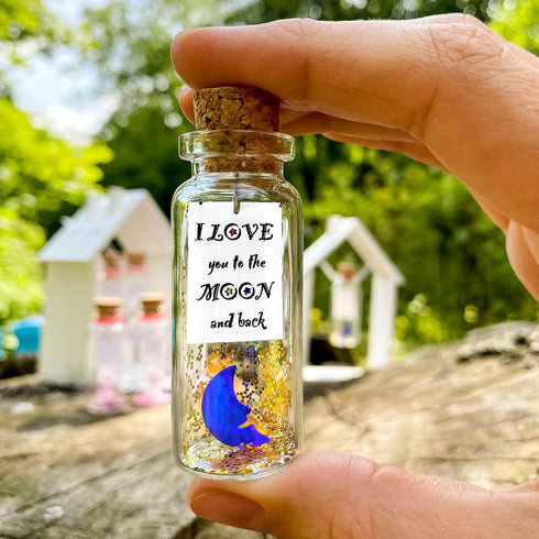 Cute Girlfriend and Boyfriend Gifts Personalized Anniversary Present for Her Him Custom Birthday Gift Idea for Women Men (I Love You To The Moon And Around The World Gift Bottle)