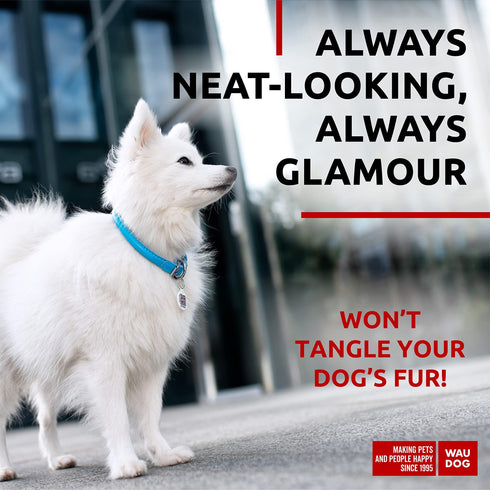 WAUDOG Ultra Soft Rolled Leather Dog Collar for Small Dogs Soft Padded Dog Collars for Medium Dogs Puppy Collars for Large Breed Dogs Male and Female Dog Collar