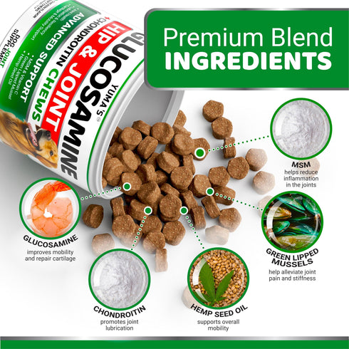 Glucosamine for Dogs Hip and Joint Supplement for Dogs 170 Ct Glucosamine Chondroitin for Dogs Chews Dog Joint Pain Relief with MSM Advanced Dog Joint Supplement Health Mobility Support