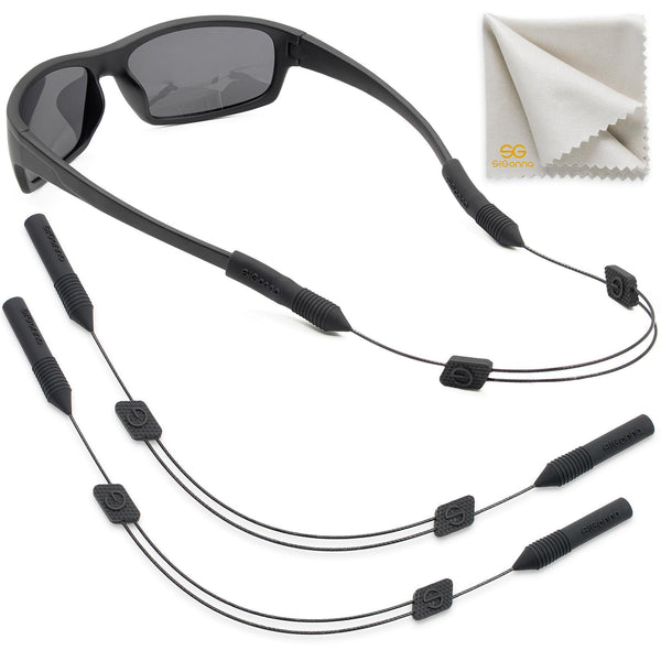 Eye Glasses String Strap Holder No Tail Sunglass Strap for Men Adjustable Eyeglass Strap for Women Wired Eyewear Retainer Lanyard 2 Cords 17 XL