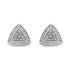 .925 Sterling Silver Diamond-Accented Trillion Shaped 4-Stone Halo-Style Stud Earrings (H-I Color, I2-I3 Clarity)