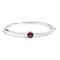 .925 Sterling Silver 7X7MM Created Red Ruby Solitaire Bangle Bracelet - 7 Inches