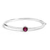 .925 Sterling Silver 7X7MM Created Red Ruby Solitaire Bangle Bracelet - 7 Inches
