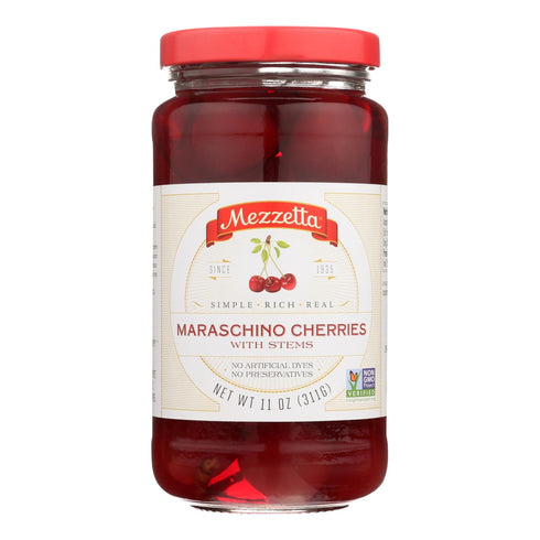 Mezzetta's Maraschino Cherries With Stems - Case Of 6 - 11 Oz