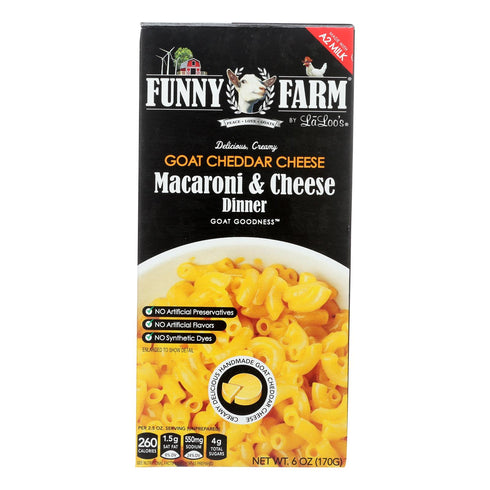 Funny Farm By La Loo's Goat Cheddar Cheese Macaroni & Cheese Dinner - Case Of 8 - 6 Oz