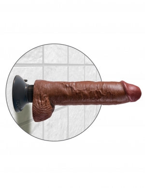 "King Cock 10"" Vibrating Cock W/balls"